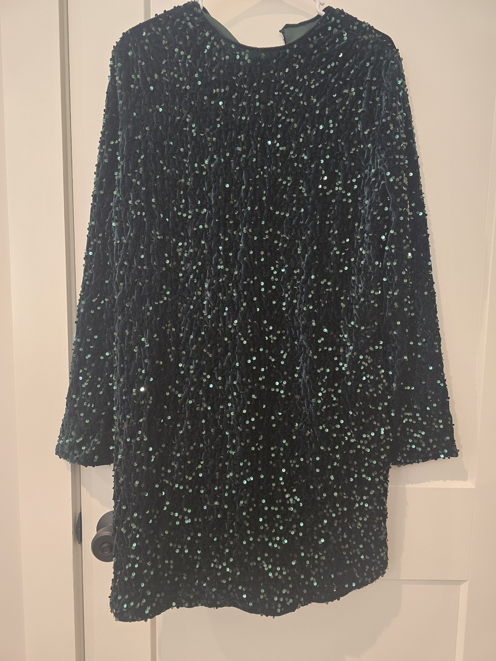 Cupshe Green Sequin Velvet Shift Dress